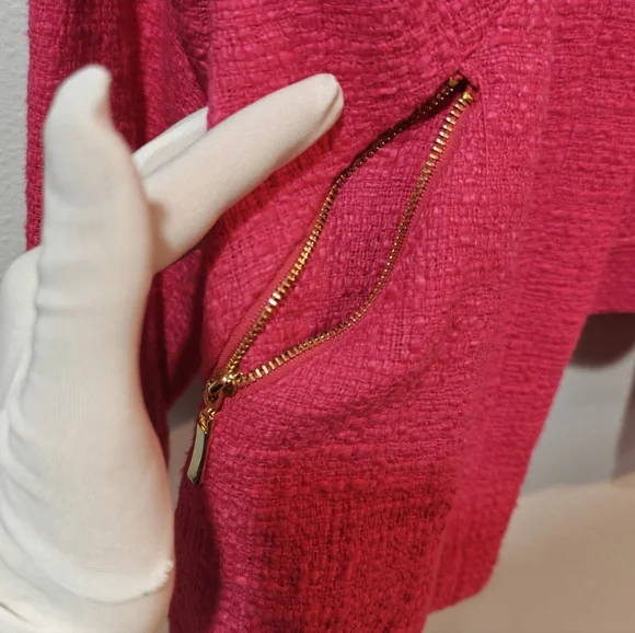 Y2K Alfani Blazer 16W Hot Pink Tweed Legally Blonde Themed Barbiecore Barbie - Picture 4 of 5